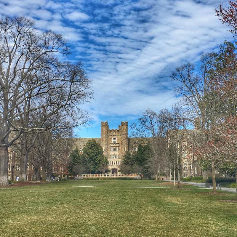 Davison Hall and blue sky