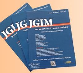 JGIM journal covers on peach background