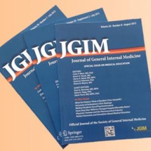JGIM journal covers on peach background