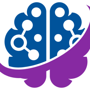 Blue and purple brain logo